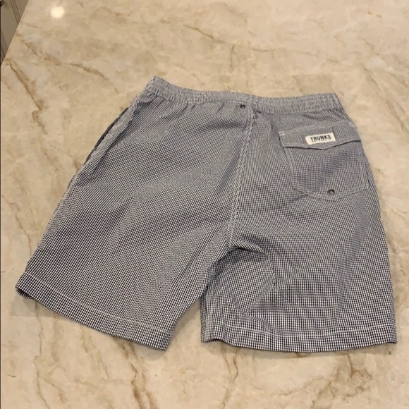 Men’s Navy seersucker swim trunks - Picture 2 of 4